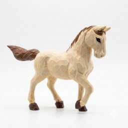 Whimsical Hand Carved Wooden Horse Figurine Rustic Pony Sculpture Farmhouse Shelf Decor Artisan Animal Art Unique Equestrian Gift - thumbnail 2