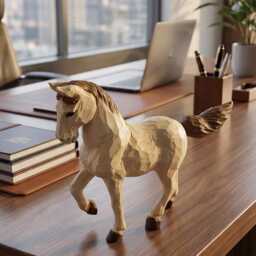 Whimsical Hand Carved Wooden Horse Figurine Rustic Pony Sculpture Farmhouse Shelf Decor Artisan Animal Art Unique Equestrian Gift - thumbnail 1