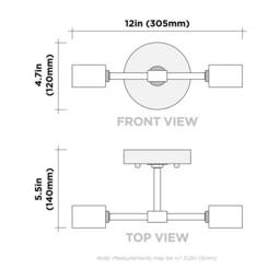 White Plug-In 2-Light Wall Sconce - Mid Century Modern Industrial Lamp Bedroom, Office, Kitchen, Hallway & Bathroom Vanity Lighting - thumbnail 4
