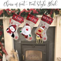 Luxury Christmas Stocking, Hessian & Tartan Personalised - thumbnail 2