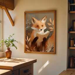 Bookish Wall Art - Fox Reading Book Print Lover Poster Funny Gift - thumbnail 3