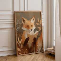 Bookish Wall Art - Fox Reading Book Print Lover Poster Funny Gift - thumbnail 1