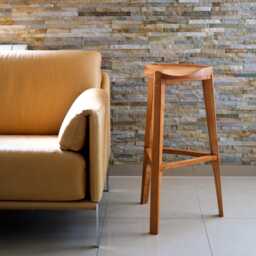 Cherry Wood Bar Stool - Handcrafted Three-Leg With Carved Seat Custom Height 24''-34'' - thumbnail 2