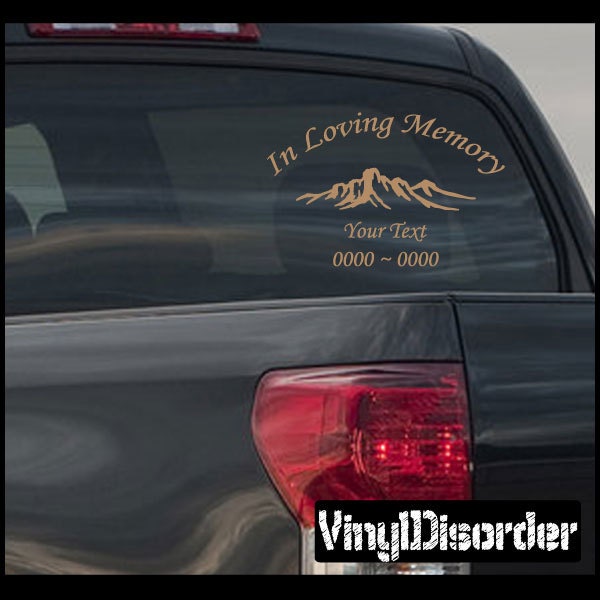Mountains 02 in Loving Memory Custom Car Or Wall Vinyl Decal Stickers - Ilmmountains02Et - image 1