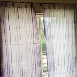 Clearance - Purple Tie Dyed Curtains, Beach Minimal Decor, White Curtain Panels, Shibori, Minimal Coastal Yoga Room - thumbnail 3