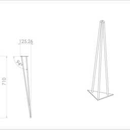 Stainless Steel Hairpin Coffee Table Legs, H 11-15 - thumbnail 4