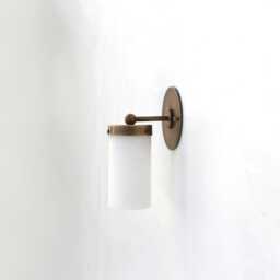 Brass Wall Sconce Light -Vanity Light-Brass Light - With Alabaster Shade, 6