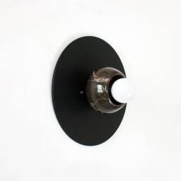 Black & Brown Marble Round Bohemian Sconce Light Vanity Fixture Lamp Living Room Wall Foyer - thumbnail 3