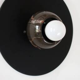 Black & Brown Marble Round Bohemian Sconce Light Vanity Fixture Lamp Living Room Wall Foyer - thumbnail 4