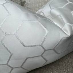 Hepburn - Ivory Rectangle Cushion Pillow Cover Geometric Pattern Double Sided, Luxury Fabric Textured -Sofa, Bed - thumbnail 3