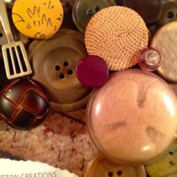 Reserved ~ Custom Only Chef Earth Toned Button Frame in Brown Olive & Amber Gift For Cook Rustic Art Recycled 4x6 Photo - thumbnail 4