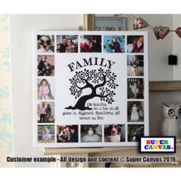 Family Tree Picture Photo Collage Personalised Wall Art Framed Canvas Print Friend Mum Dad Grandparents Wife Husband Birthday Gift - thumbnail 3