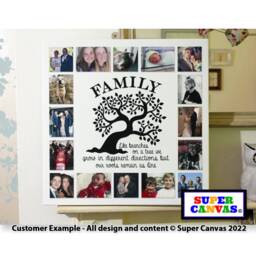 Family Tree Picture Photo Collage Personalised Wall Art Framed Canvas Print Friend Mum Dad Grandparents Wife Husband Birthday Gift - thumbnail 4