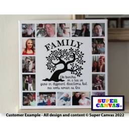 Family Tree Picture Photo Collage Personalised Wall Art Framed Canvas Print Friend Mum Dad Grandparents Wife Husband Birthday Gift - thumbnail 2