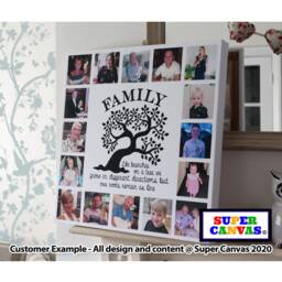 Family Tree Picture Photo Collage Personalised Wall Art Framed Canvas Print Friend Mum Dad Grandparents Wife Husband Birthday Gift - thumbnail 1