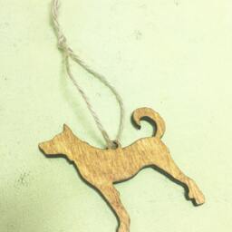 Wood Dog Silhouette Ornament, Gifts For Lovers, Christmas Wooden Pet Stocking Stuffer Gift - thumbnail 2