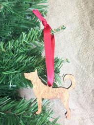 Wood Dog Silhouette Ornament, Gifts For Lovers, Christmas Wooden Pet Stocking Stuffer Gift