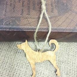 Wood Dog Silhouette Ornament, Gifts For Lovers, Christmas Wooden Pet Stocking Stuffer Gift - thumbnail 3