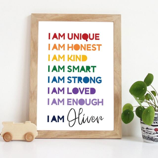 Affirmation Prints, Rainbow Wall Art, Playroom Print, Boys Bedroom Nursery Colourful Playroom, Girls - image 1