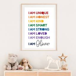 Affirmation Prints, Rainbow Wall Art, Playroom Print, Boys Bedroom Nursery Colourful Playroom, Girls - thumbnail 2