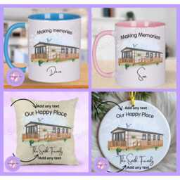 Personalized Static Caravan Linen Cushion Custom Text, New Home Gift - thumbnail 2
