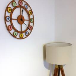 Wooden Modern Wall Clock - Choose The Disc Colour To Suit Your D??cor 2 Sizes Available - thumbnail 2