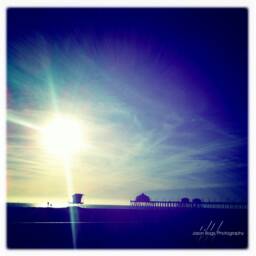Beach Sunset - Glitter 5x5 Square California Fine Art Photo - thumbnail 1