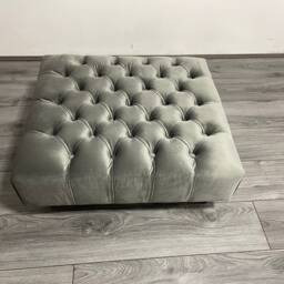 Handmade High Chesterfield Square Footstool , Coffee Table - thumbnail 3