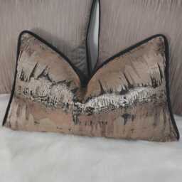 Glamorous Luxury Cushion Cover New Home Moroccan Style Bronze & Black Inca Fabric Designer Handmade Pillow Sham Throw Rectangular - thumbnail 1