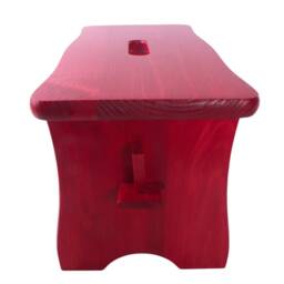 Red Small Wooden Stool - Kids Shoe Changing Seat Foot Step Rest Chair Rustic Plant Side Table Solid Thick Pine Other Colours Available - thumbnail 3