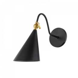 Mid-Century Modern Bedside Reading Lamp Handmade Brass Cone Wall Sconce Home Decor - thumbnail 3