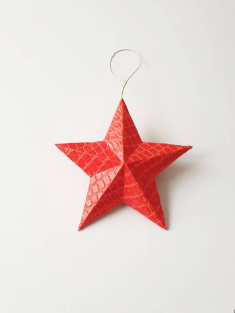 Red Croco Paper 3D Star - Christmas Decorations, Tree, Party, Birthday, New Year's Eve, Holiday Ornaments - image 1