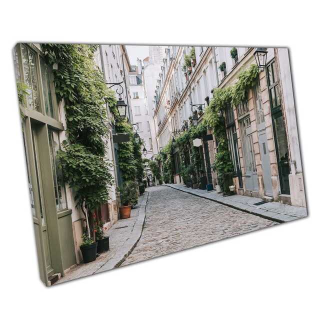 Paris Cityscape Canvas Print Tranquil Parisian Street Photography Beautiful Architecture Wall Art For Home Office Decor - image 1