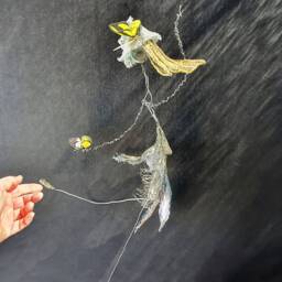 Metal Wire Wall Art Wall Hanging Spring Easter Decor Mother Day Mesh Strainer Sculpture Contemporary Living Room Bohemian Butterfly Boho 3D - thumbnail 3