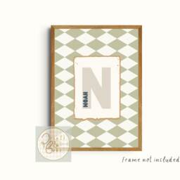 Set Of 3 Nursery Noah's Ark Bedroom Prints, Including A Personalised Name Print - Unframed - thumbnail 2