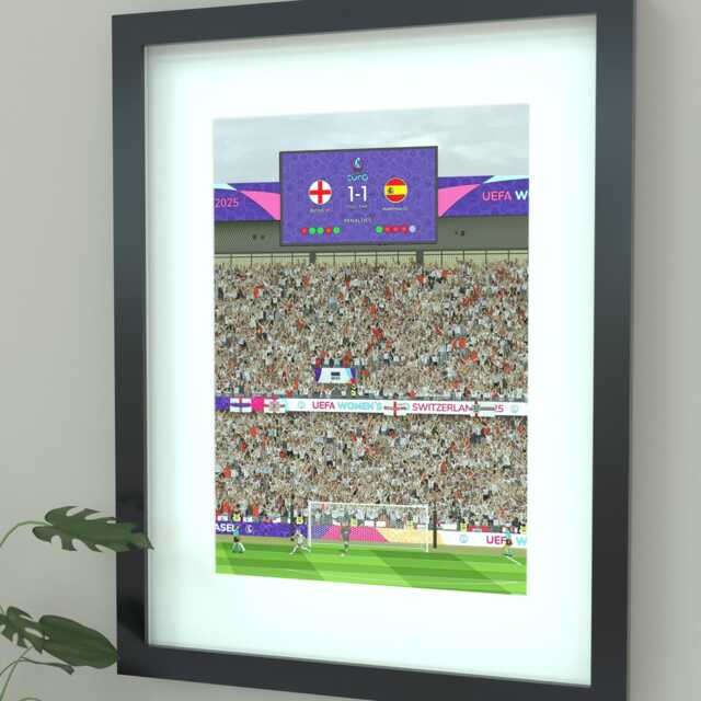 England Women's National Team Euro 2025 Champions Illustrated Art Print - Lionesses Chloe Kelly Poster Gift - image 1