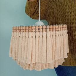 Boho Light, Macrame Chandelier, Fringe Tassel Lamp Shade 35cm Bohemianwidth Decor - thumbnail 2