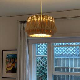 Boho Light, Macrame Chandelier, Fringe Tassel Lamp Shade 35cm Bohemianwidth Decor - thumbnail 3