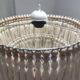 Boho Light, Macrame Chandelier, Fringe Tassel Lamp Shade 35cm Bohemianwidth Decor - thumbnail 4