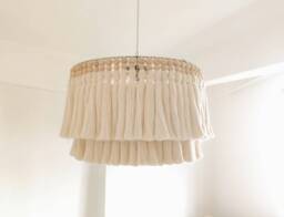 Boho Light, Macrame Chandelier, Fringe Tassel Lamp Shade 35cm Bohemianwidth Decor