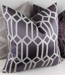 Ashley Wilde - Hemlock Aubergine Designer Detail Luxury Cushion Cover Glamorous Fabric, Modern Sofa Bed Pillow Accent Home Decor