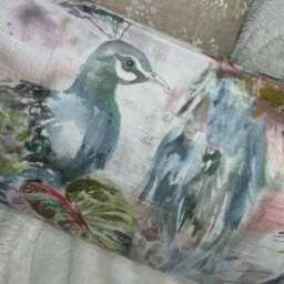 "Peacock Cushion Cover - Voyage Ebba Fabric, Decorative Cushion Covers For Sofa, Bed, Window, Chair, Living Room Or Dining Room, 12"" X 20" - thumbnail 3