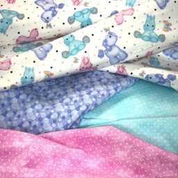 Pony Horse Flannel Bundle With 3 Other Matching Flannels, Aqua, Periwinkle, Pink, Soft Fabric, Baby Girl Blanket - Sold By Yd - thumbnail 4