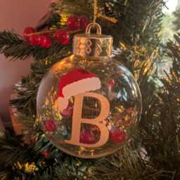Personalised Santa Hat Glitter Christmas Bauble/Memorial Tree Decoration Ornament - thumbnail 2