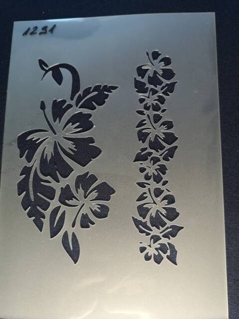 Hibiscus Stencil, Flexible, Reusable, 125Micron, Wall Decor, Home Decor, Furniture Painting, Card Making, Craft Stencil From Bitofeverythingbyb