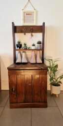 Handmade Wooden Entryway/Mudroom Furniture - Keyholder 2-Tier Storage Unit Shoe Rack - thumbnail 1
