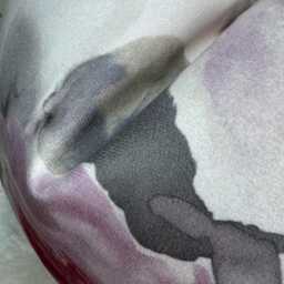 Decorative Pink Floral Cushion Cover, Pink - Grey Floral Pillow Cover, Watercolour Floral Throw Designer Fabric Velour - thumbnail 3