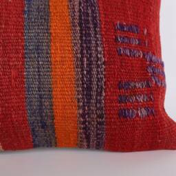 Kilim Lumbar Pillow Cover Turkish Woven Cushion, Bohemian Decor - 12x24 - thumbnail 2