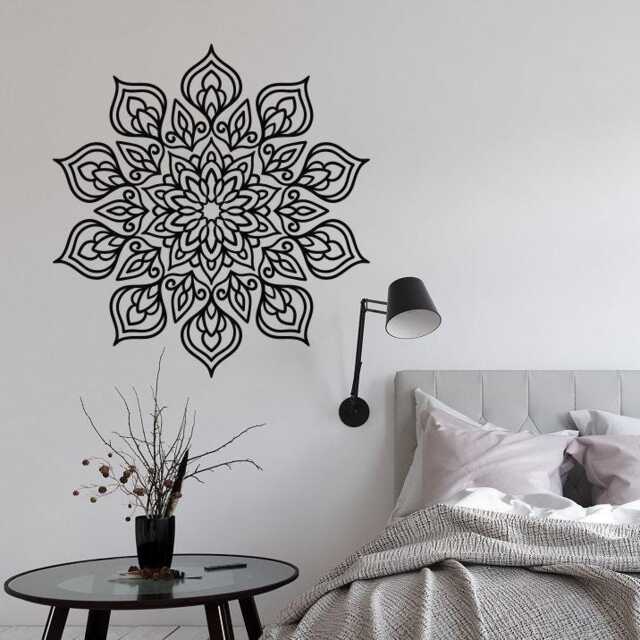 Mandala Flower Wall Decal Boho Home Decor, Yoga Gift Lw113 - image 1