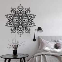 Mandala Flower Wall Decal Boho Home Decor, Yoga Gift Lw113 - thumbnail 1